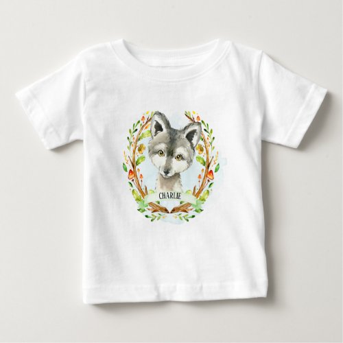 Cute Baby Wolf  Baby T_Shirt