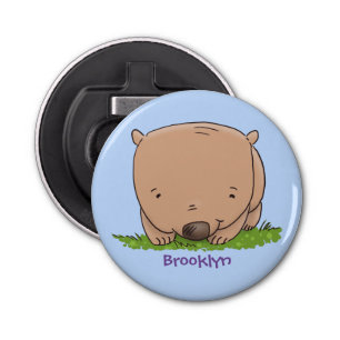 Cute baby wombat cartoon illustration bottle opener