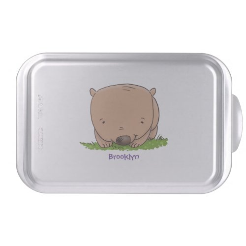 Cute baby wombat cartoon illustration cake pan