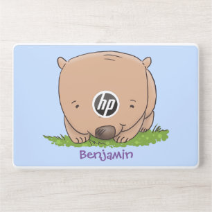 Cute baby wombat cartoon illustration HP laptop skin