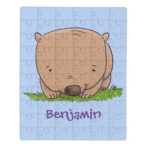 Cute baby wombat cartoon illustration jigsaw puzzle