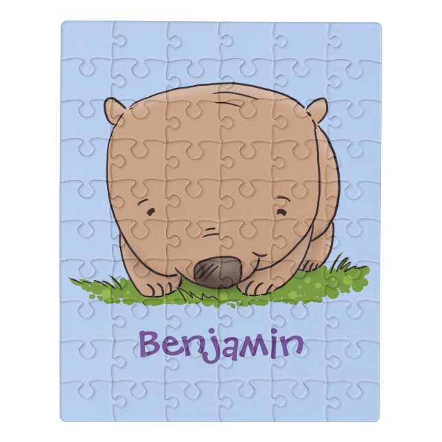 Cute baby wombat cartoon illustration jigsaw puzzle (Puzzle Vertical)