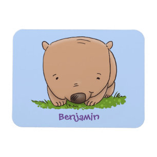 Cute baby wombat cartoon illustration magnet