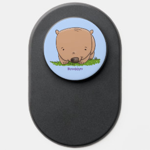 Cute baby wombat cartoon illustration PopSocket