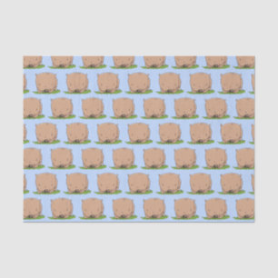 Cute baby wombat cartoon illustration tissue paper