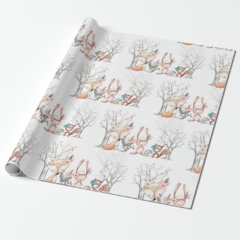 Cute Baby Woodland Animals Gift Wrapping Paper by VariedTreasure at Zazzle