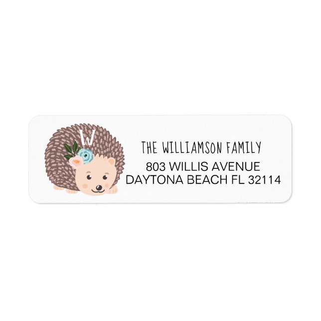 Cute Baby Woodland Hedgehog Forest Animal Label (Front)