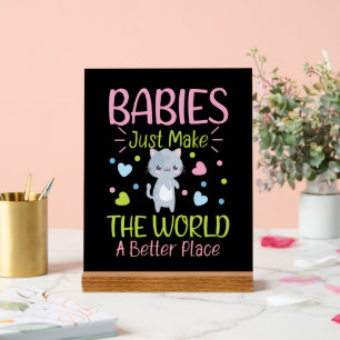 Cute baby word art world nursery acrylic sign