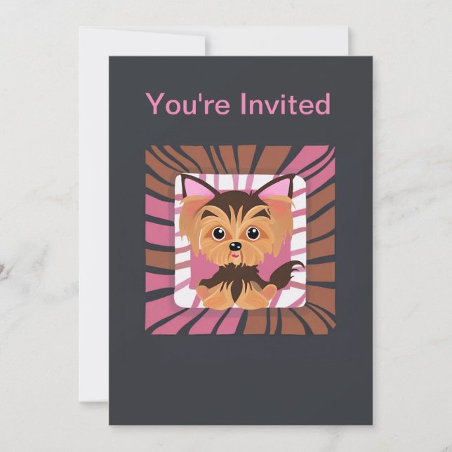 Cute Baby Yorkie Invitation (Front)