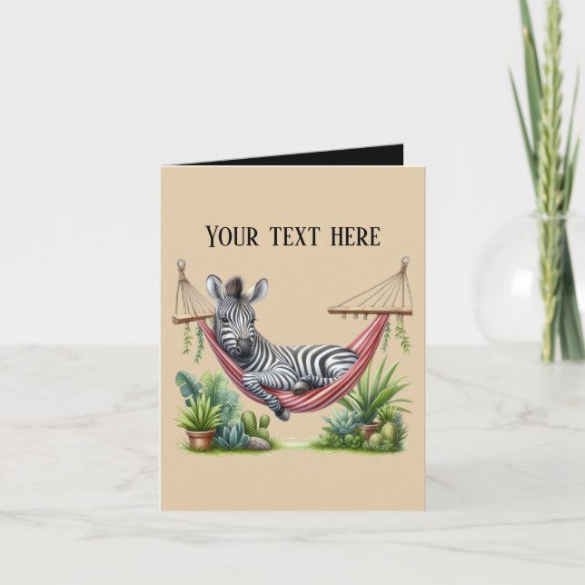 Cute baby zebra add message  card (Front)