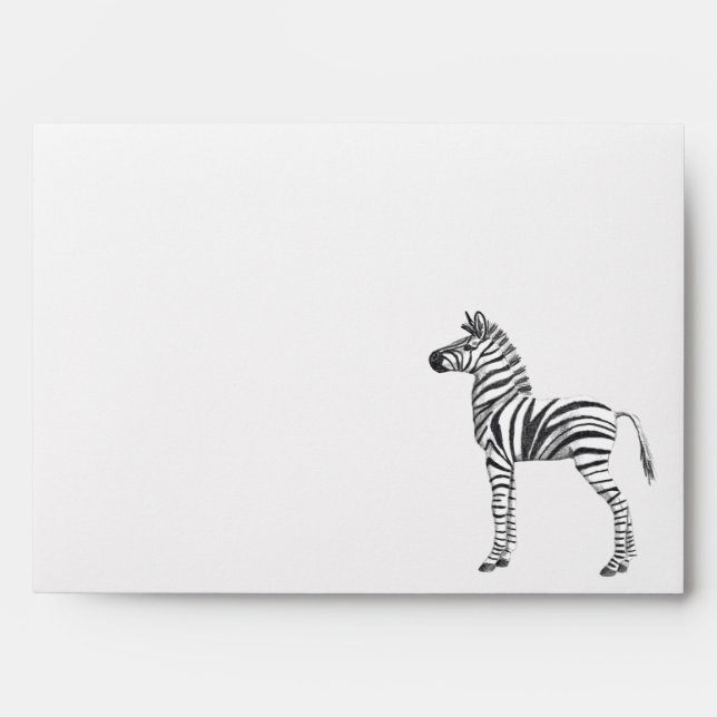 Cute Baby Zebra Drawing Envelope (Front)