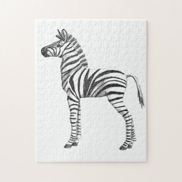 Cute Baby Zebra Drawing Jigsaw Puzzle