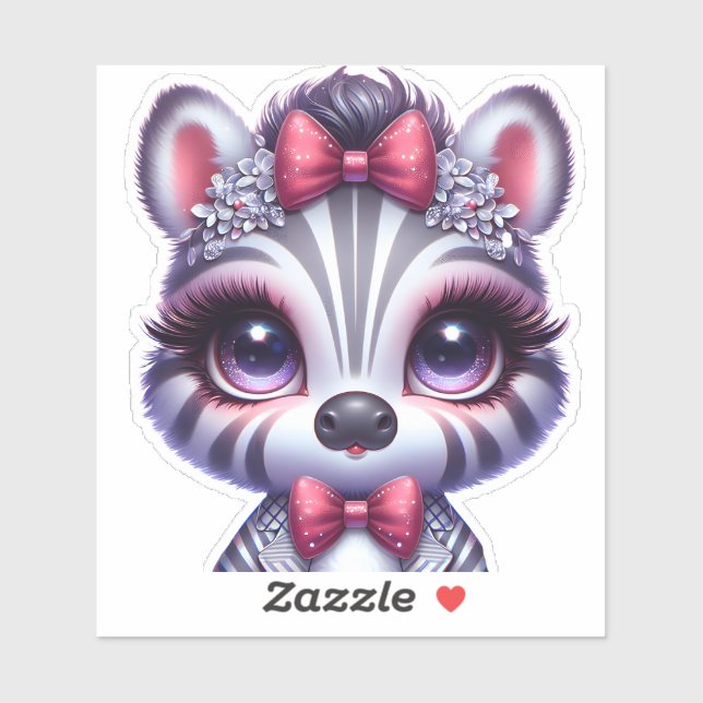 Cute Baby Zebra Sticker (Sheet)