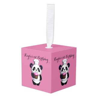 Cute Baby's 1st Birthday Cube Ornament