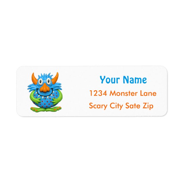 Cute Baby's 1st Birthday Halloween Monster Party Label (Front)