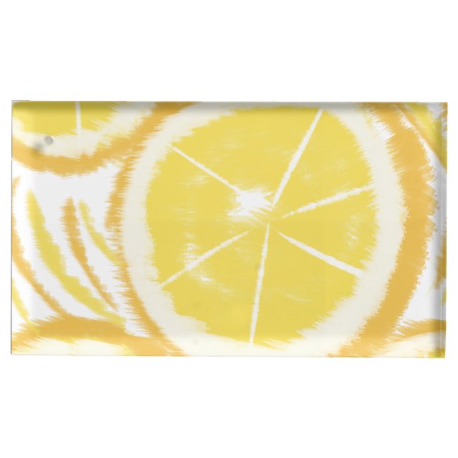 Cute Baby's 1st Birthday Lemon Party Place Card Holder (Front)