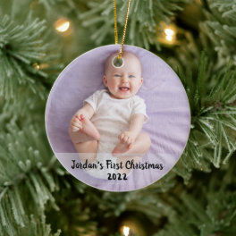 Cute baby's 1st christmas ceramic ornament