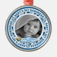 Cute Baby's 1st Hanukkah Dreidels Photo Name
