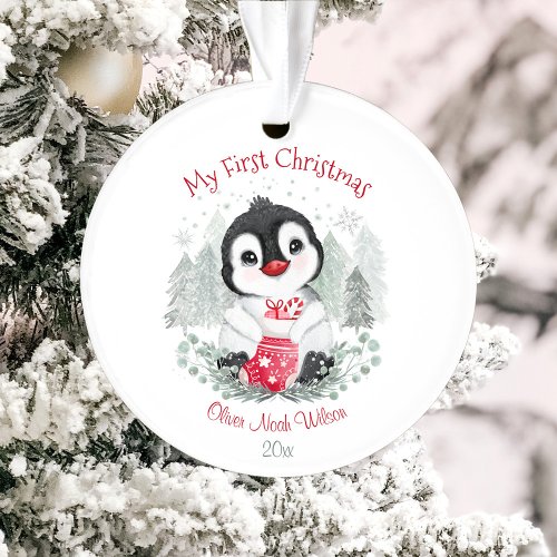 Cute Babys First Christmas Acrylic Ornament