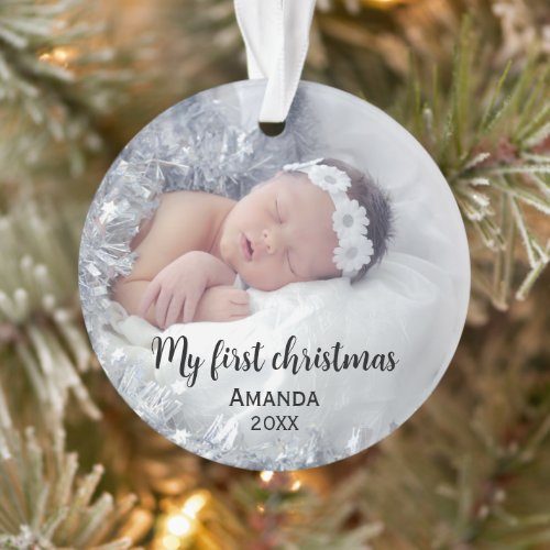 Cute babys first christmas ornament