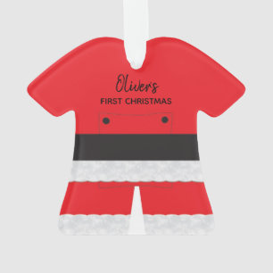 Cute Baby's First Christmas Santa Ornament