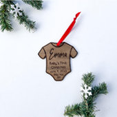 Cute Baby's First Christmas Wooden Ornament (Front)