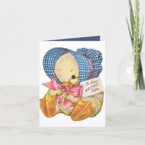 cute babys first Easter duck add sentiment Holiday Card