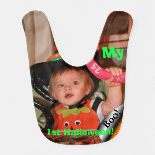 Cute Baby's First Halloween Baby Witch Pumpkin Bib