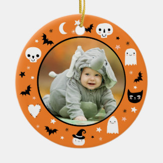 Cute Baby's First Halloween Photo Ornament
