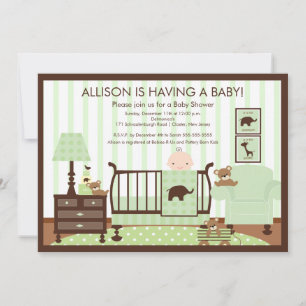 Cute Baby's Room Scene Shower Invitation