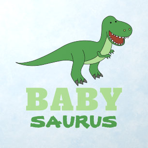 Cute Babysaurus Dinosaur T-Rex Dino Custom Text Wall Decal