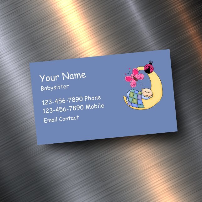 Cute Babysitter Business Card Magnet (Creator Uploaded)