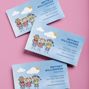 Cute Babysitter Childcare Business Card by bubblesgifts at Zazzle