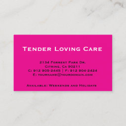 Cute Babysitter or Childcare Business Card | Zazzle
