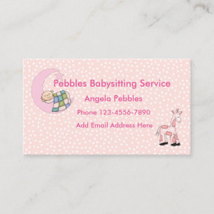 Cute Babysitting Child Care Design Business Card