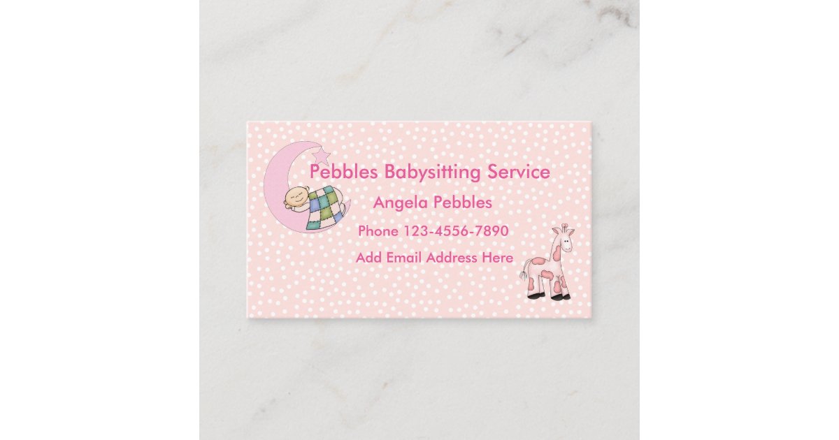 Cute Babysitting Child Care Design Business Card | Zazzle