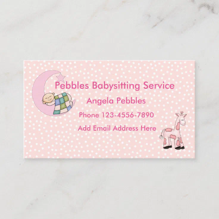 Cute Babysitting Child Care Design Business Card | Zazzle