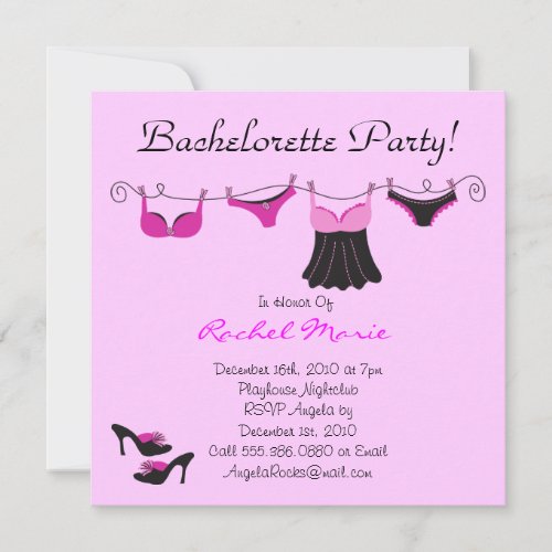 Cute Bachelorette Party Invitation