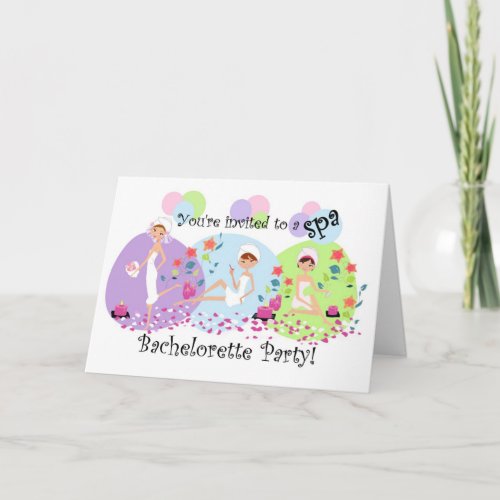 Cute Bachelorette Party Spa Invitations