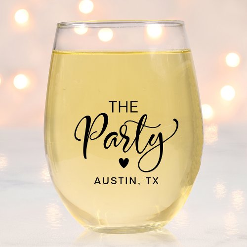 Cute Bachelorette Party Stemless Wine Glass