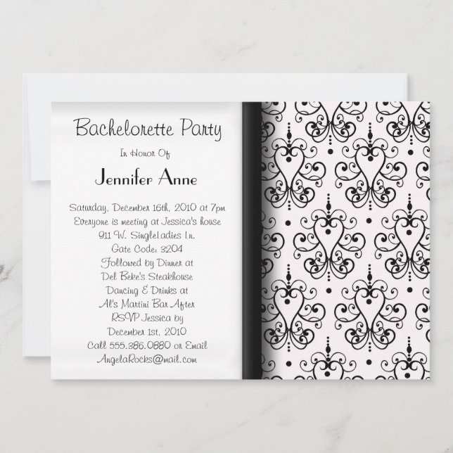 Cute Bachelorette Party Time Invitation (Front)