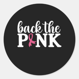 Cute Back The Pink Breast Cancer Awareness Month Classic Round Sticker