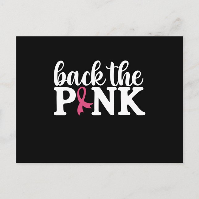 Cute Back The Pink Breast Cancer Awareness Month  Postcard (Front)