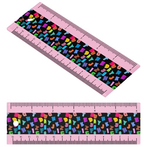 Cute Back to School ABC Seamless Pattern Ruler