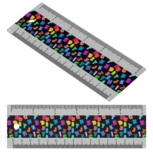 Cute Back to School ABC Seamless Pattern Ruler