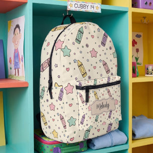 Cute Back to School Crayon Pattern Printed Backpack