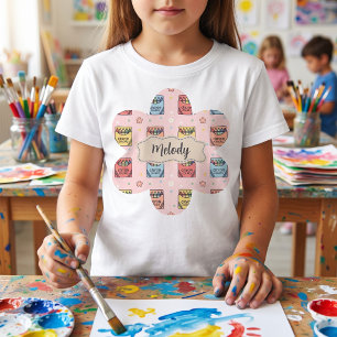 Cute Back to School Crayon Pattern  T-Shirt