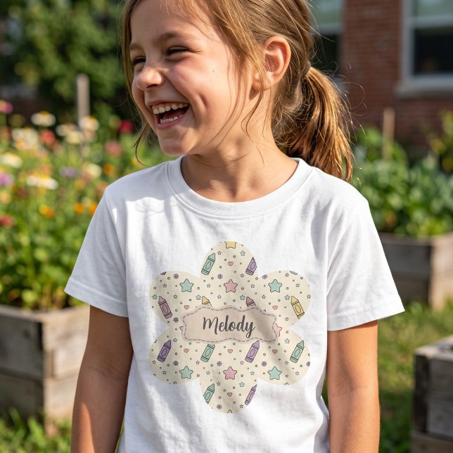 Cute Back to School Crayon Pattern  T-Shirt (Creator Uploaded)