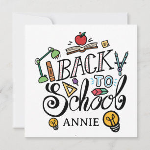 Cute Back to School Custom Flat Card