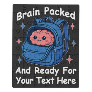 Cute Back-to-School Customizable “Brain Ready" Jigsaw Puzzle